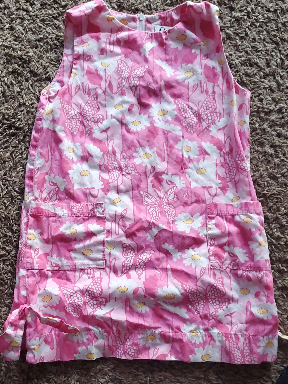 Lilly Pulitzer Pink Floral & Butterfly Girls' One-Piece Dress Size 6
